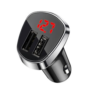 Borofone nabíječka do auta s LED displejem 2x USB12W